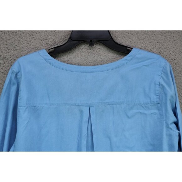 J.Jill Long Roll Tabbed Sleeve Button Up Top-Size Large - Picture 10 of 11